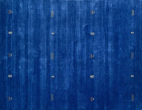 Gabbeh Teppich Blau 100% Wolle 200x300 cm Handgewebt Orientteppich G64T6 von WAWA TEPPICH