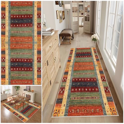 WAWFONG Küchenläufer rutschfest Teppich Läufer Flur Modern Küchenmatten Waschbar Wohnzimmer Teppich 100 x 200 cm Fußmatte Schlafzimmer bettumrandungteppich Lang Flur Runner Teppiche für Eingang Küche von WAWFONG
