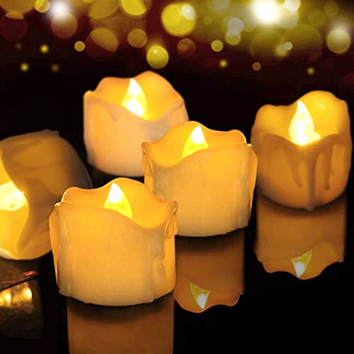 LED Teelichter,12er Set LED Teelichter mit Timer Flammenlose LED Kerzen Batteriebetriebener, echte Flammeneffekt, Teelichter mit Timerfunktion,6 Stunden an und 18 Stunden aus für Weihnachten,Party von WAWORIO