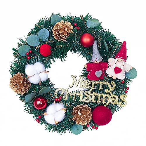 16 Zoll künstliche Tannenzapfenpuppe, rote Weihnachtskugel, Beerenbaumwolle, Weihnachtskranz for Weihnachtsfeierdekorationen 16 Zoll künstliche Tannenzapfenpuppe, rote Weihnachtskugel, Beerenbaumwolle, Weihnachtskranz for Weihnachtsfeierdekorationen von WAWPU