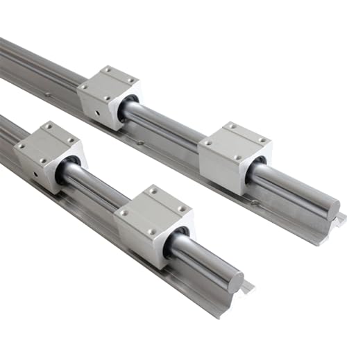 2 STÜCKE SBR12 SBR16 SBR20 Linearführungsschiene 300-1200mm Linearwellenführung SBR12UU SBR16UU SBR20UU Linearlager Gleitblock Gleitführung(2 Rails 4 SBR12UU,700mm) von WAWPU
