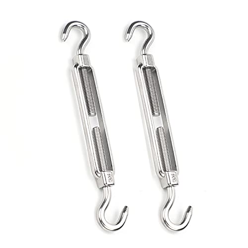 2 Stück Spannschloss Drahtspanner M14-M18, Edelstahlhaken und geeignet for Zeltmontage(M18) von WAWPU