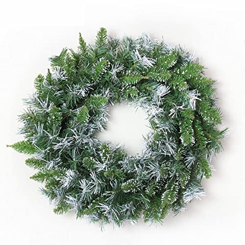 20 24" Künstlicher Kranz mit Weihnachtskieferzweig, Weihnachtsdekor-Kranz for Haustür, Wandfenster(Green White,20 inches) von WAWPU