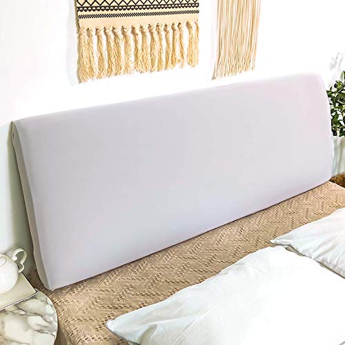 Bettkopfteilbezug, hochelastisch, Milchfetzen, staubdicht, Bettkopfteil-Schonbezug, moderne elastische Tagesdecke for Einzel-, Doppel- und Kingsize-Betten, Kopf-Rückenschutz(Grey1,HeadboardLength:180) von WAWPU