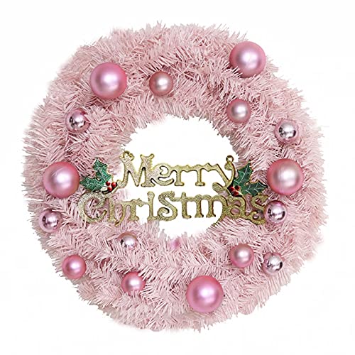 Künstliche Weihnachtskugeln aus Kiefernnadeln, 30,5–61 cm, rosa, for Haustüren, Foyers, Schaufenster, Kamine, Wände, Neujahrsdeko(12 inch) von WAWPU