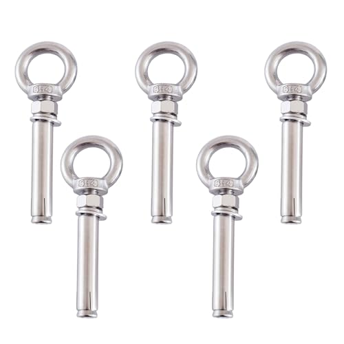 M6-Expansionsbolzen, 5 Stück Ring-Hebeanker-Ösenschraubenschraube aus Edelstahl 304 for Betonwände(M6x90mm) von WAWPU