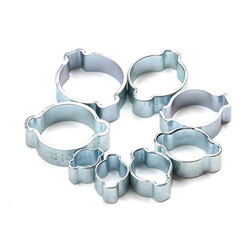Schlauchschellen, 10 Stück/Set Klemme Doppelohren 5-20 mm Schneckenantrieb Kraftstoff-Wasserrohr-Clips-Kit(5-7mm) von WAWPU