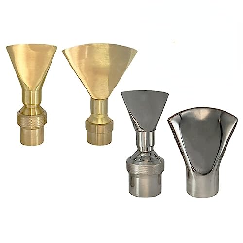 WAWPU 1/2'3/4" 1" 1,5" 2" 2. 3" Fächerförmige Springbrunnendüse SS304 Flachmund-Sprühwasserkopf for Gartenbrunnen und Teiche(Brass 1adjustable) von WAWPU