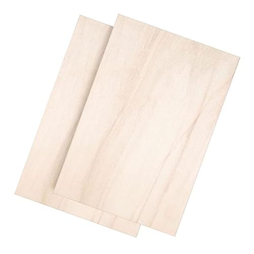 WAWPU 2er-Pack Lindenholzplatten for Basteln, Sperrholz mit glatter Oberfläche for Lasergravieren und -schneiden, Architekturmodelle, Beizen, 0,5 cm dick(0.5x27x38cm) von WAWPU