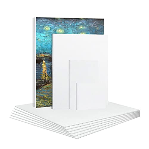 WAWPU 6 Stück Künstler-Leinwand aus Baumwolle, blanke Leinwandplatten, grundierte Platten, Malrahmen for Acryl, Öl, 20 x 25, 25 x 25, 25 x 30 cm, 10 x 10 cm(6Pcs 20x25cm) von WAWPU