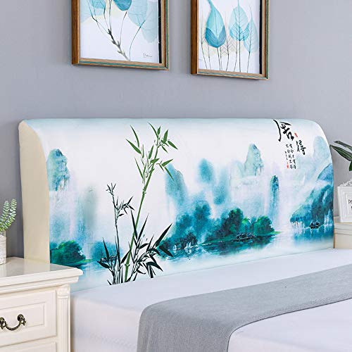 WAWPU Bedruckter Kopfteilbezug, modischer, elastischer All-Inclusive-Kopfteilbezug, Bettkopf-Rückenschutz, Staubschutz for Schlafzimmerdekor(B,240cm) von WAWPU