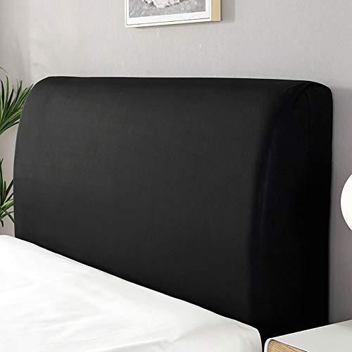 WAWPU Bettkopfteil-Schonbezug im nordischen Stil, Einzel-, Doppel- und Kingsize-Kopfteil, staubdichter Dekorbezug, elastischer Bettkopfbezug, atmungsaktiver Stretchstoff(Black,Length:110) von WAWPU