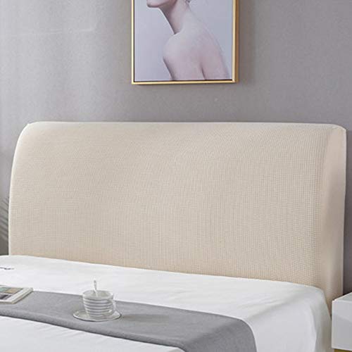 WAWPU Cord-Stretch-Bettkopfteil-Schonbezug for Doppelbetten, Kopfteil-Rückenlehne, staubdichter Bezug, verdickter Bettrückenschutz, All-Inclusive(Beige,Length:110) von WAWPU