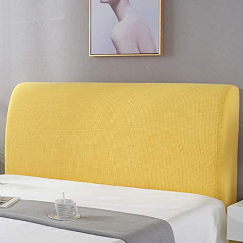 WAWPU Cord-Stretch-Bettkopfteil-Schonbezug for Doppelbetten, Kopfteil-Rückenlehne, staubdichter Bezug, verdickter Bettrückenschutz, All-Inclusive(Yellow,Length:190) von WAWPU