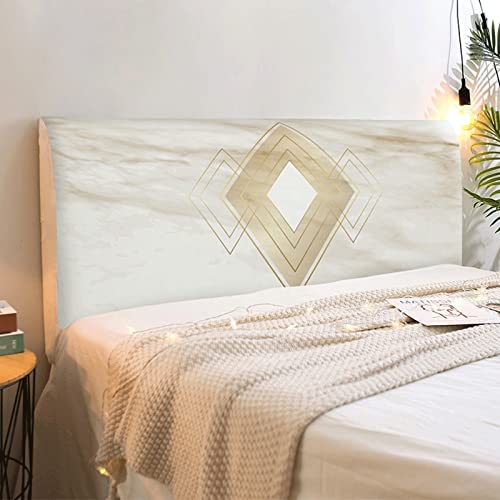 WAWPU Dehnbarer, staubdichter, superweicher Bettkopfteilbezug in Doppel- und Einzelgröße, eleganter Schlafzimmer-Dekorationsbezug aus Leder/Holz/Stoff for die Bettrückenlehne(M,160cm/62in) von WAWPU