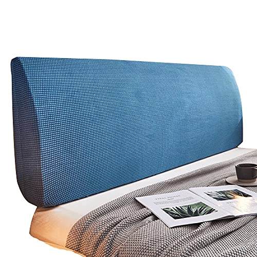 WAWPU Elastischer Bettkopfteil-Schonbezug, Einzel- und Doppelbett-Kopfteilbezug, All-Inclusive-Kopfteilbezug aus Holz/Leder/Stoff, Bettkopflehnenschutz, Dekoration(Blue2,Length:180) von WAWPU