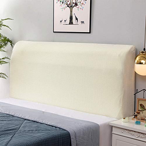 WAWPU Größe Kopfteilbezug, verdickter Stretch-Bettkopfteil-Schonbezug, bequemer und atmungsaktiver Bettkopfteilschutz aus Polarfleece(Beige,200cm) von WAWPU