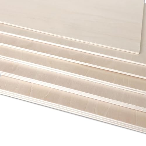 WAWPU Lindenholzplatten for Basteln, Sperrholz mit glatter Oberfläche for Lasergravieren und -schneiden, Architekturmodelle, Beizen, 5 Stück, 0,4 cm 0,5 cm dick(0.4x10x20cm) von WAWPU