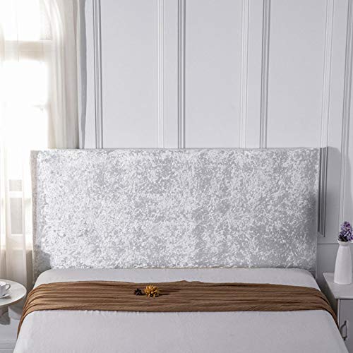WAWPU Nordischer Luxus-Bettkopfteilbezug, elastischer Samt-Bettkopfbezug, 360°-All-Inclusive-Rückenlehnenbezug, staubdichter Schutzbezug for große Holz- und Lederbetten(White,Length:220cm) von WAWPU