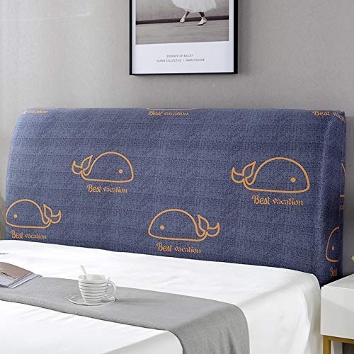 WAWPU Nordischer staubdichter Bettkopfteilbezug aus hochelastischem Milchseidenstoff, komfortabler All-Inclusive-Bezug aus Holz/Leder, Schlafzimmerdekoration(A,HeadboardLength:140) von WAWPU