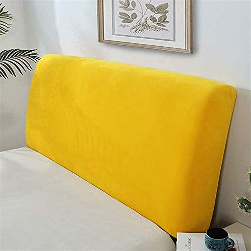 WAWPU Samt-Stretch-Kopfteilbezug, Bettkopfbezug for Einzel-/Kingsize-/Doppelbett-Rückenlehne, staubdichter Schutzbezug, Holz-/Leder-/Stoffbetten, Kopfteildekoration(Yellow,(180) von WAWPU