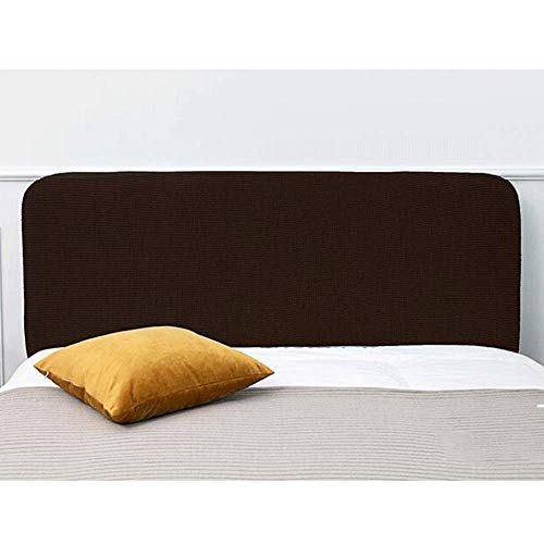WAWPU Schlichter, moderner Bettkopfteil-Schonbezug, Stretch-Dickstoff, Bettkopfteilbezug for Einzel- und Doppelkopfteile aus Leder/weichem Etui/dekoratives Holz(Black,HeadboardLength:145) von WAWPU