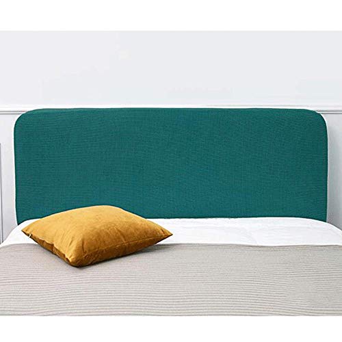 WAWPU Schlichter, moderner Bettkopfteil-Schonbezug, Stretch-Dickstoff, Bettkopfteilbezug for Einzel- und Doppelkopfteile aus Leder/weichem Etui/dekoratives Holz(Blue1,HeadboardLength:145) von WAWPU