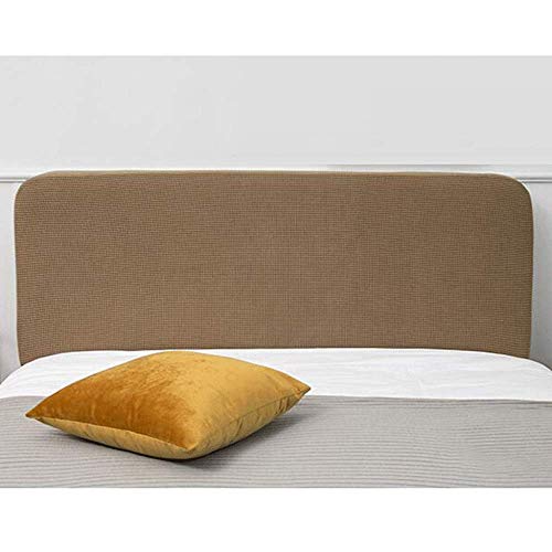 WAWPU Schlichter, moderner Bettkopfteil-Schonbezug, Stretch-Dickstoff, Bettkopfteilbezug for Einzel- und Doppelkopfteile aus Leder/weichem Etui/dekoratives Holz(Brown,HeadboardLength:195) von WAWPU