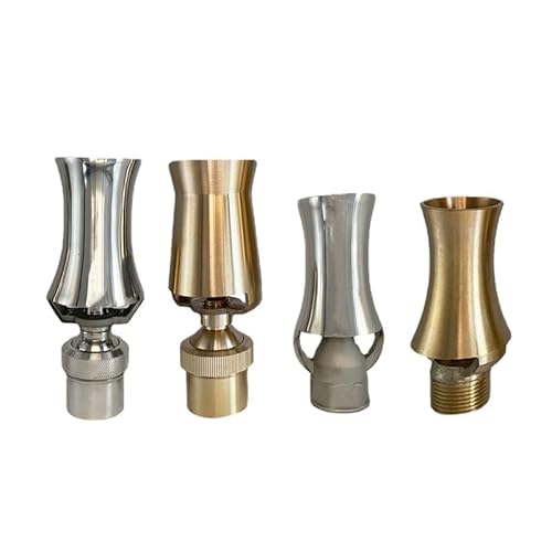 WAWPU Springbrunnen-Düsenköpfe aus Messing und SS304, Einstellbarer Wasserstrahl for Gartenbrunnen, Teiche(Brass 1/2"+3/4”Directional) von WAWPU