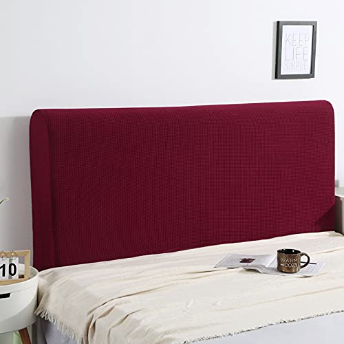 WAWPU Staubdichter, elastischer Kopfteil-Schutzbezug, einfarbig, nordischer Stil, Schlafzimmerdekoration, weicher, bequemer Rückenlehnenbezug aus Polyestergewebe(Red,Length:120CM) von WAWPU