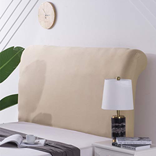 WAWPU Stretch-Kopfteilbezug aus weichem Polyestergewebe, Leder/Holz, staubdichter Schutz, Dekoration, Schonbezug for Twin Full Queen Super King Betten(Brown2,Length:150) von WAWPU