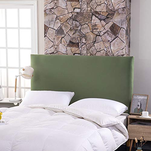 WAWPU Stretch-Kopfteilbezug aus weichem Polyestergewebe, Leder/Holz, staubdichter Schutz, Dekoration, Schonbezug for Twin Full Queen Super King Betten(Green1,Length:180) von WAWPU