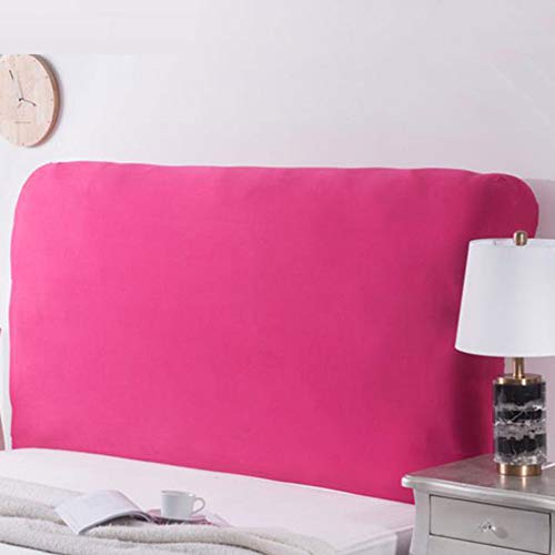 WAWPU Stretch-Kopfteilbezug aus weichem Polyestergewebe, Leder/Holz, staubdichter Schutz, Dekoration, Schonbezug for Twin Full Queen Super King Betten(Pink1,Length:120) von WAWPU