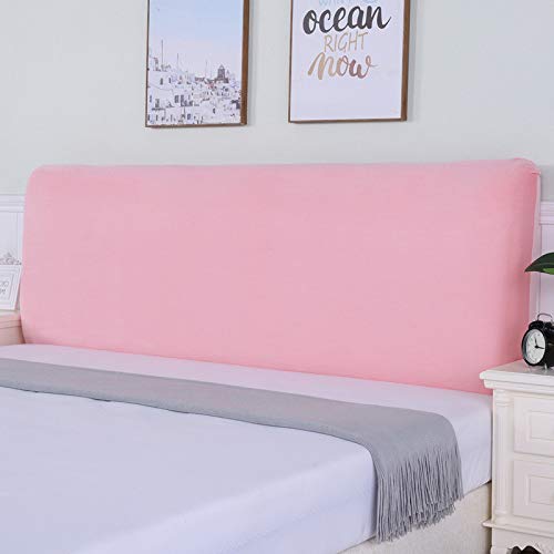 WAWPU Weicher Samt-Kopfteilbezug, dehnbar, allumfassend, eng gewickelt, einfarbig, Bettrückenschutzbezug for Einzel- und Doppelkopfteile aus Holz/Leder(Pink2,Length:180) von WAWPU