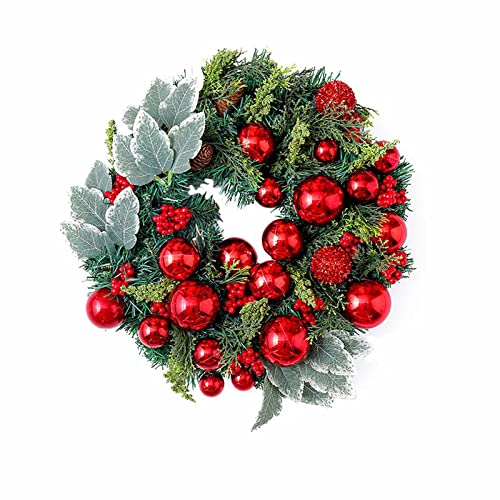 Weihnachtskränze for die Haustür, 15 x 13 Zoll künstlicher Kranz, Weihnachtskugel-Beeren-Tannenzapfen-Kranz for Feiertags-Party-Dekorationen, Rot Weihnachtskränze for die Haustür, 15 x 13 Zoll künstlicher Kranz, Weihnachtskugel-Beeren-Tannenzapfen-Kranz for Feiertags-Party-Dekorationen, Rot von WAWPU