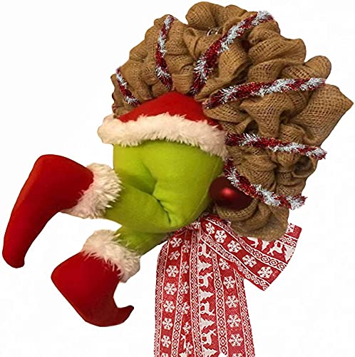 for den Kamin, „Wie der Weihnachtsdieb Weihnachten gestohlen hat“, Sackleinenkranz, for Weihnachtsbäume, Weihnachtsfeiertage, Innen- und Außendekoration, 14 12 16 Zoll(16inch) von WAWPU