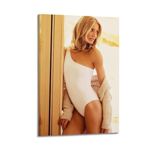 Cameron Diaz Poster mit berühmter Schauspielerin, Gemälde auf Leinwand, Wandkunst, Rollbild, Druck, Wohnzimmer, Wände, Dekoration, Häuser, 20 x 30 cm von WAWYY