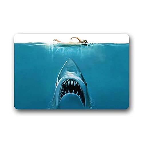 Teppich Fußmatten Versteckte Weiße Hai-Gewebe-rutschfeste Gummi-Innen-/Außen-Fußmatten-Bodenmatte Bodenmatte Home Decor Anti-Rutsch-Absorbierendes Pad Holiday Housewarminggeschenk von WAXB