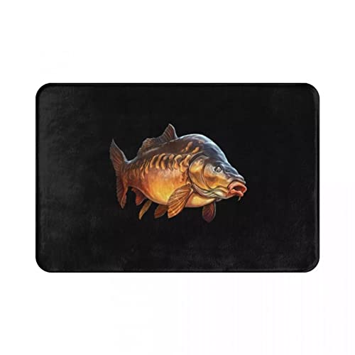 WAXB Bodenmatte 3D-Druck Karpfen Fußmatte Teppich Teppich Matte Fußpolster Anti-Rutsch Waschbar Eingang Küche Schlafzimmer Balkon Wc Wohnzimmer Indoor Outdoor Türmatte Weihnachten Halloween von WAXB