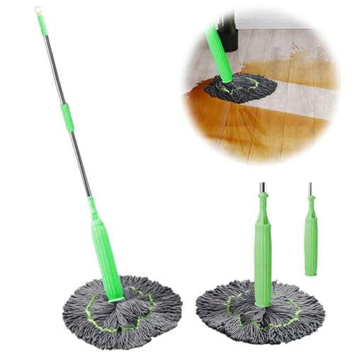 WAXCMXYH 2-in-1 Dehydrierter Wischmopp, selbstauswringender Drehmopp, 360 Grad drehbarer runder Reinigungsmopp, schnell trocknender Mikrofaser-Bodenwischer, leicht auswringender Wischmopp für nass und von WAXCMXYH