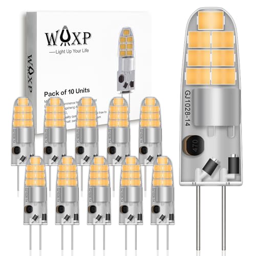 WAXP G4 LED Lampen warmweiss 1.5W, 12V 3000K Warmweiß LED Stiftsockellampe Ersatz 15W Halogenlampen, 150 Lumen, Nicht Dimmbar Glühbirne, 10er-Pack von WAXP