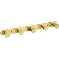 Badezimmerhaken aus Edelstahl – gebürstetes Gold, 5 Haken, für Handtücher und Küchenutensilien von WAY