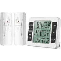 Kühlschrank-Thermometer, digitales Alarm-Gefrierschrank-Thermometer, drahtloses Innen-Außen-Thermometer mit 2 Sensoren Kühlschrank-Thermometer, digitales Alarm-Gefrierschrank-Thermometer, drahtloses Innen-Außen-Thermometer mit 2 Sensoren von WAY