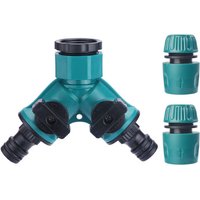 WAY - 2-Wege-Gartenhahnanschluss, Gartenschlauch-Hahnverteiler mit individuellen An-/Aus-Ventilen und 3/4-Zoll-Außengewinde-Schnellschlauchanschluss WAY - 2-Wege-Gartenhahnanschluss, Gartenschlauch-Hahnverteiler mit individuellen An-/Aus-Ventilen und 3/4-Zoll-Außengewinde-Schnellschlauchanschluss von WAY