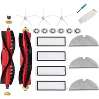 Zubehör-Kit für Xiaomi Roborock S5 Max S6 Pure S6 Maxv E5 Filterwalze Wischmopp Seitenbürste Weiß Haupttücher Wasserfilter Ersatzteile (19 Stück) von WAY