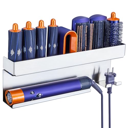 WAYASI Föhnhalter Wand Ohne Bohren, Föhn und Glätteisen Halterung Für Styler Lockenstab Zubehör, Fönhalterung Wandhalterung, Selbstklebend Haartrocknerhalter Organizer Bad (Silber) WAYASI Föhnhalter Wand Ohne Bohren, Föhn und Glätteisen Halterung Für Styler Lockenstab Zubehör, Fönhalterung Wandhalterung, Selbstklebend Haartrocknerhalter Organizer Bad (Silber) von WAYASI