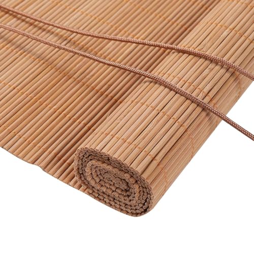 Bambusrollo,Bambus Rollo- Retro Bambusrollo Blickdicht und Sonnenschutz aus Bambus,einfach zu montieren, individuell anpassbar, ideal für Hofgarten, Balkon, Terrasse von WAYRGN