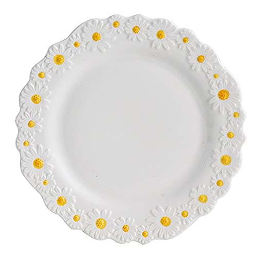 WAYUTO Keramik Gänseblümchen flacher Teller geprägte Dessertschale klein Gänseblümchen Rand Relief Geschirr Steakteller unregelmäßige Speiseteller für Suppe Geschirr Küche Dekoration Geschirr WAYUTO Keramik Gänseblümchen flacher Teller geprägte Dessertschale klein Gänseblümchen Rand Relief Geschirr Steakteller unregelmäßige Speiseteller für Suppe Geschirr Küche Dekoration Geschirr von WAYUTO