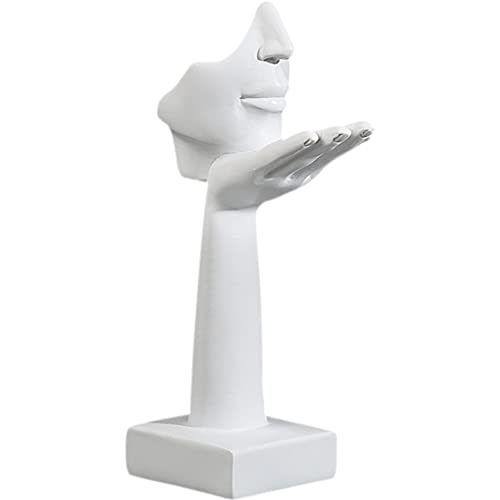 WAYUTO Moderne menschliche Gesicht Figur Mittelstück Abstrakte Kunst Statue Skulptur für Zuhause Bücherregal Desktop Dekor Harz Blasen EIN Kuss Statue Kreative Handgemachte Sammlerstück Kunst Gesicht von WAYUTO