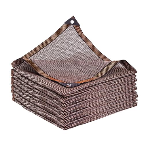 Braun Shade-Cloth-95%, Sun-Block Shade Cover Mesh Tarp with Grommets Sun Canopy, Sonnenschutznetz for Outdoor Pergola Patio Flower Lawn Kennel Chicken Coop(2X3m/7'x10') von WAZCSD